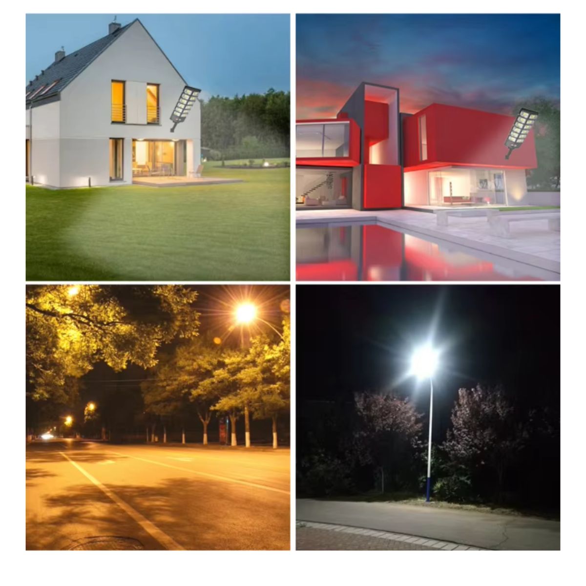 SEISA - Reflector Lampara Farola Con Panel Solar Exterior 100W