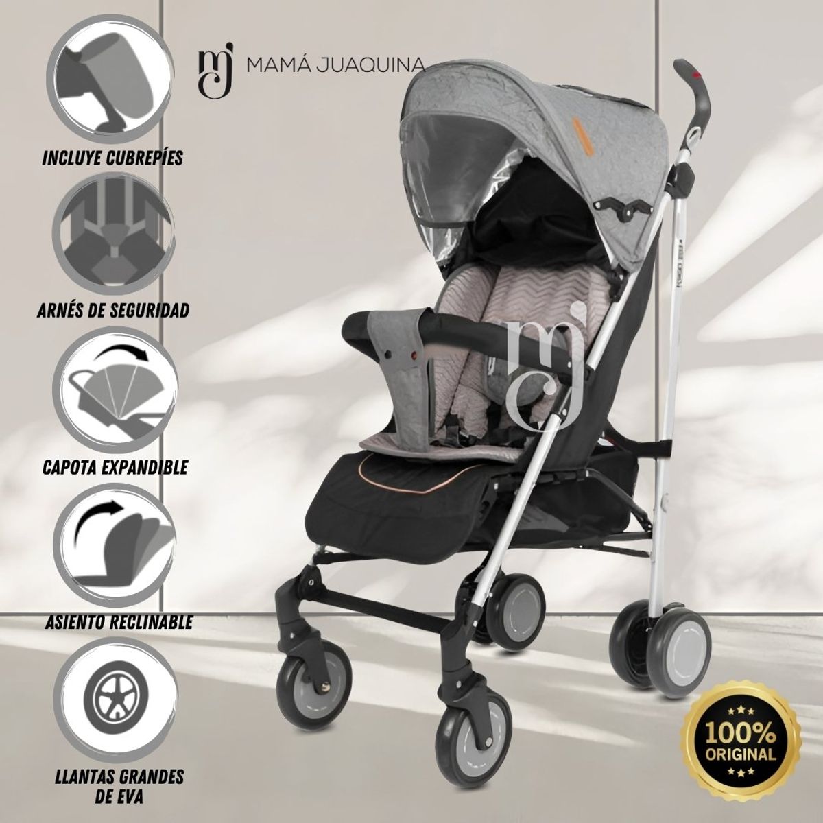 BABY - Coche Bastón «BERLIN II» Gray