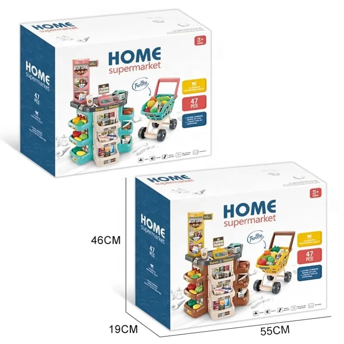 GENERICO - Supermercado y Coche de Compras Infantil con Accesorios