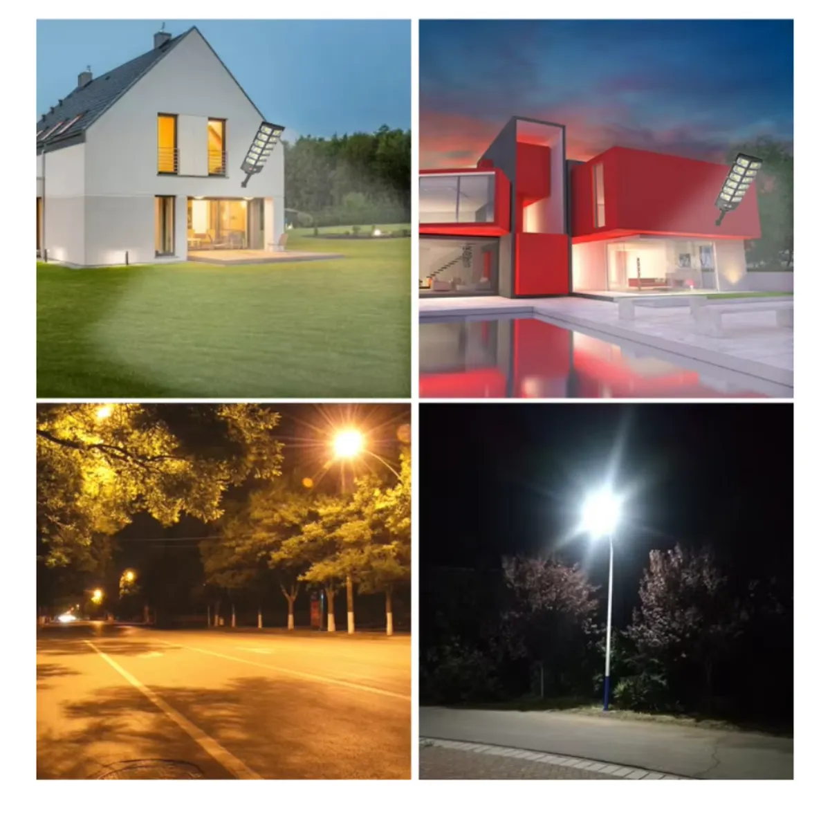 SEISA - Reflector Lampara Farola Luz LED Con Panel Solar Exterior 100W