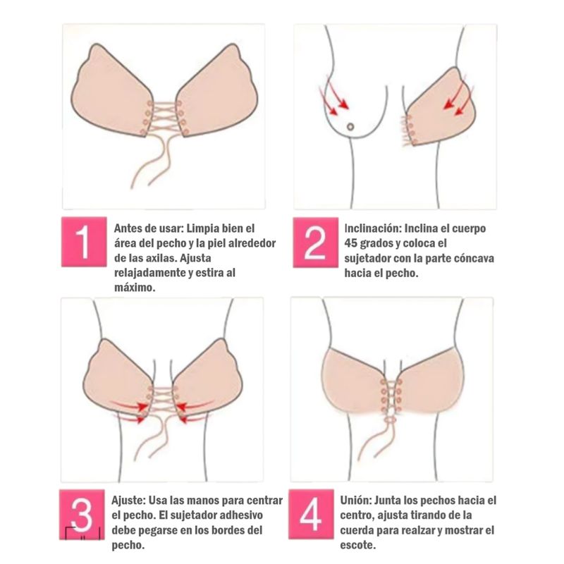GENERICO - Brasier Sostén Sujetador Invisible Push up con adhesivo y cordón