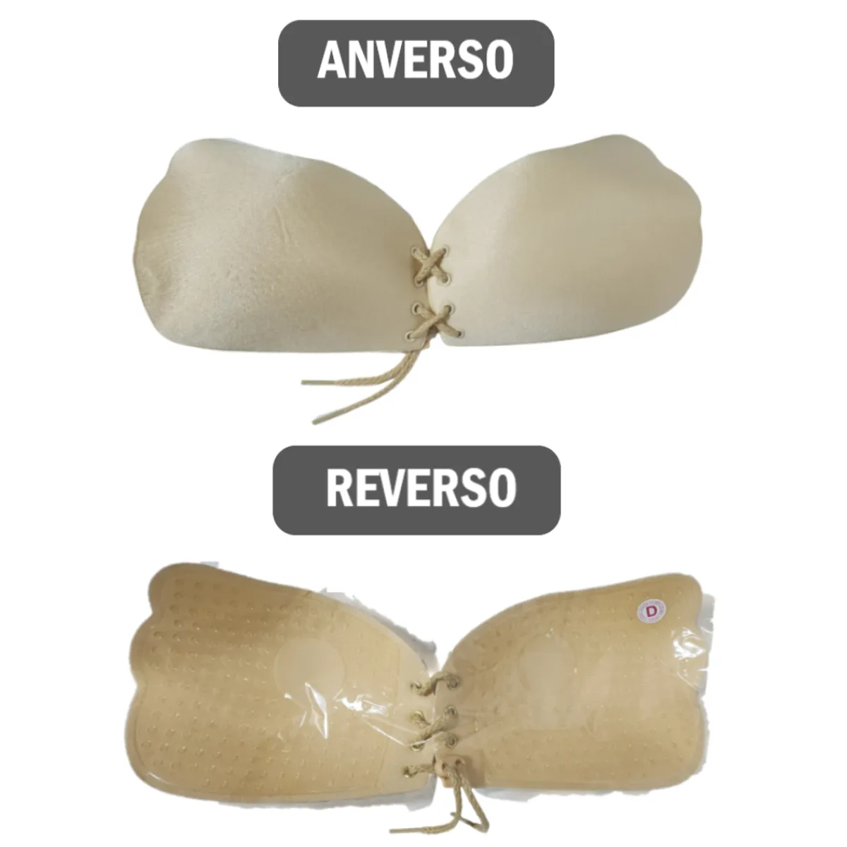 GENERICO - Brasier Sostén Sujetador Invisible Push up con adhesivo y cordón