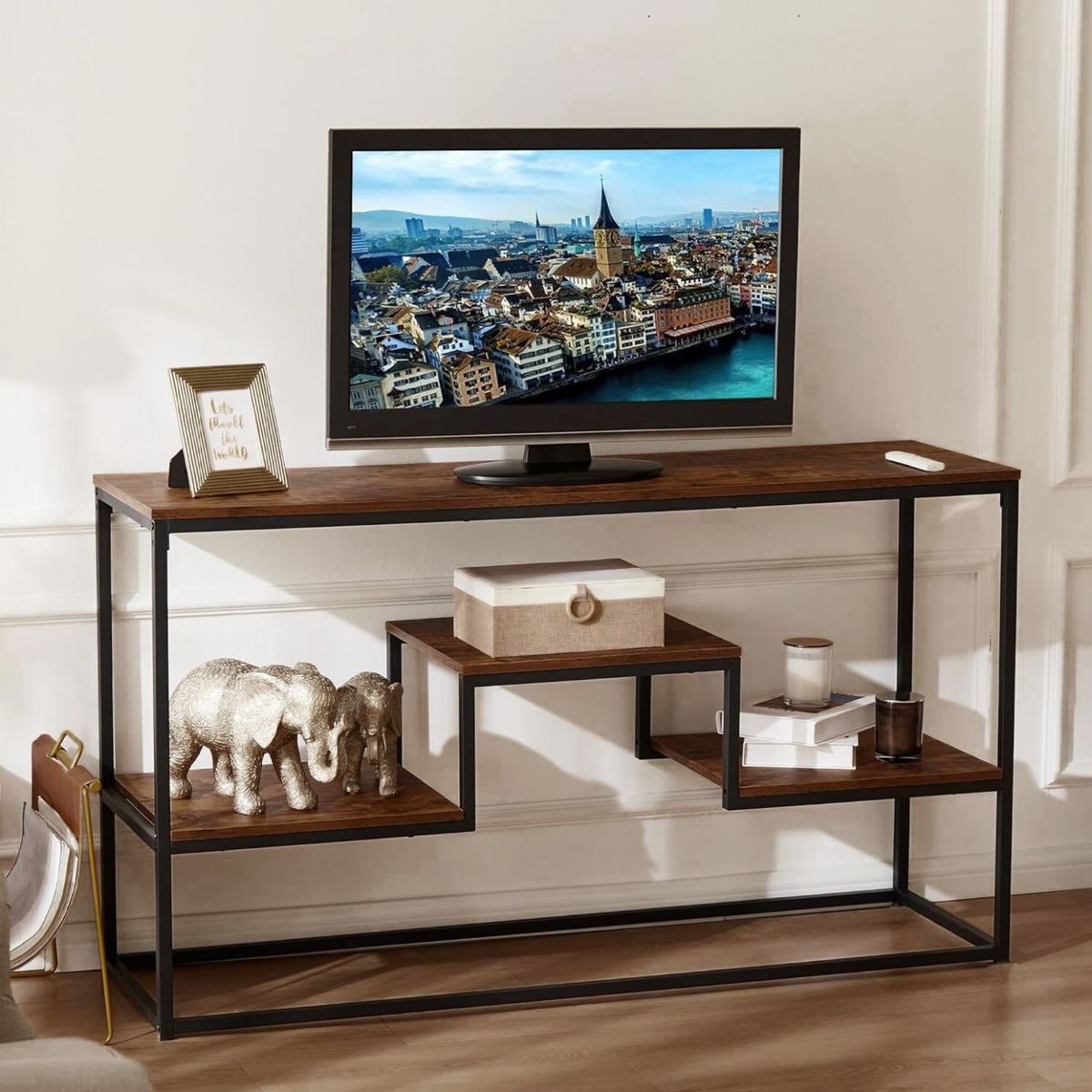 GENERICO - Consola Recibidor Industrial Boro Caramelo Coricha Home