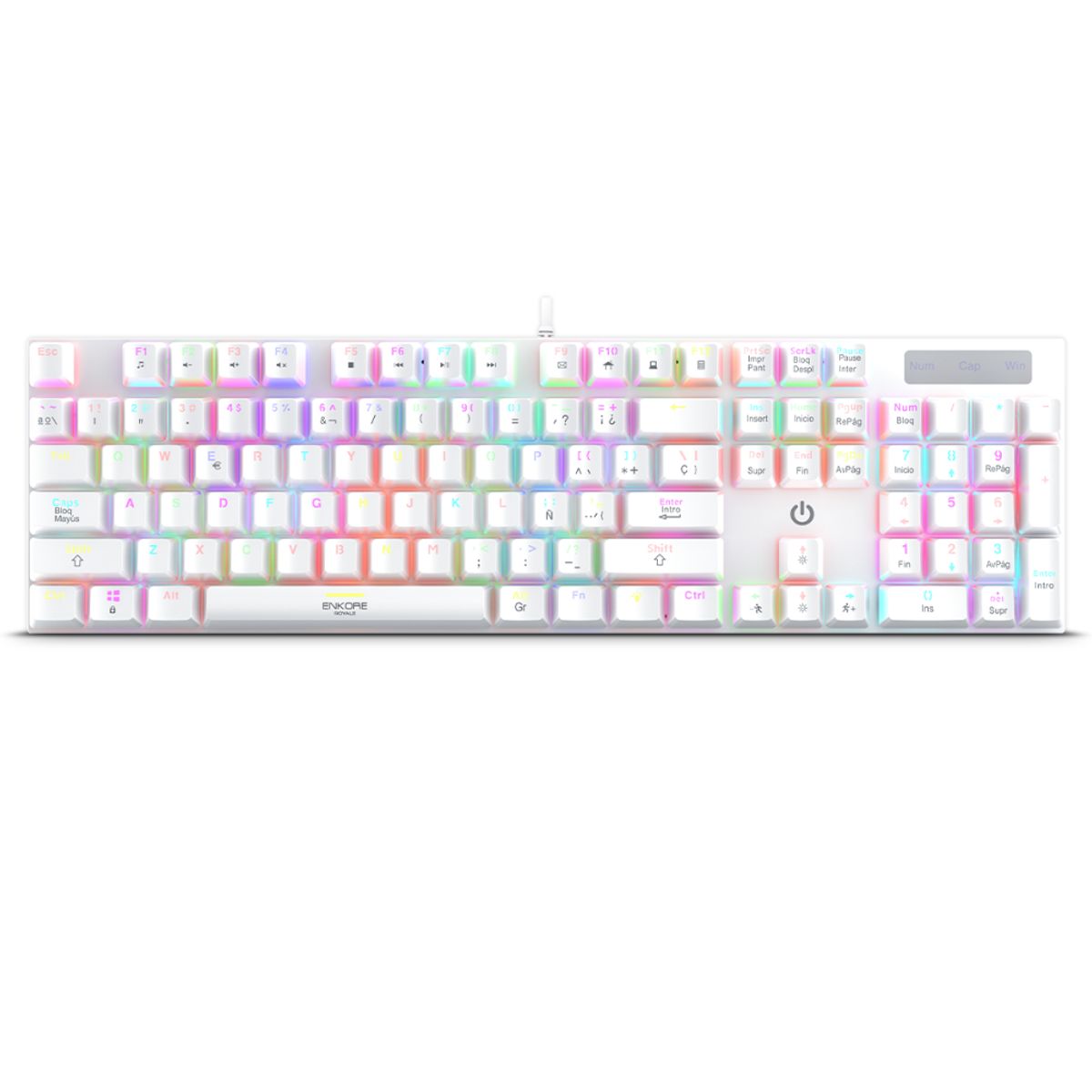 ENKORE - Teclado Gamer Mecánico Royale ENK 1003w Blanco USB