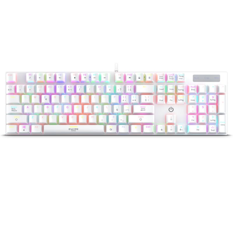ENKORE - Teclado Gamer Mecánico Royale ENK 1003w Blanco USB