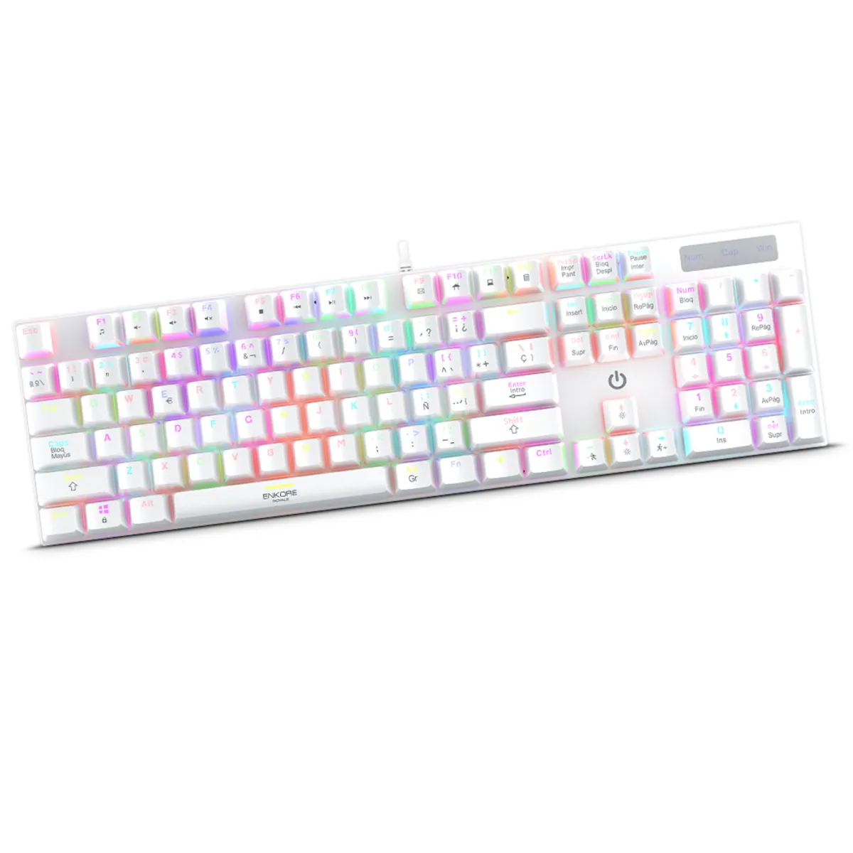 ENKORE - Teclado Gamer Mecánico Royale ENK 1003w Blanco USB