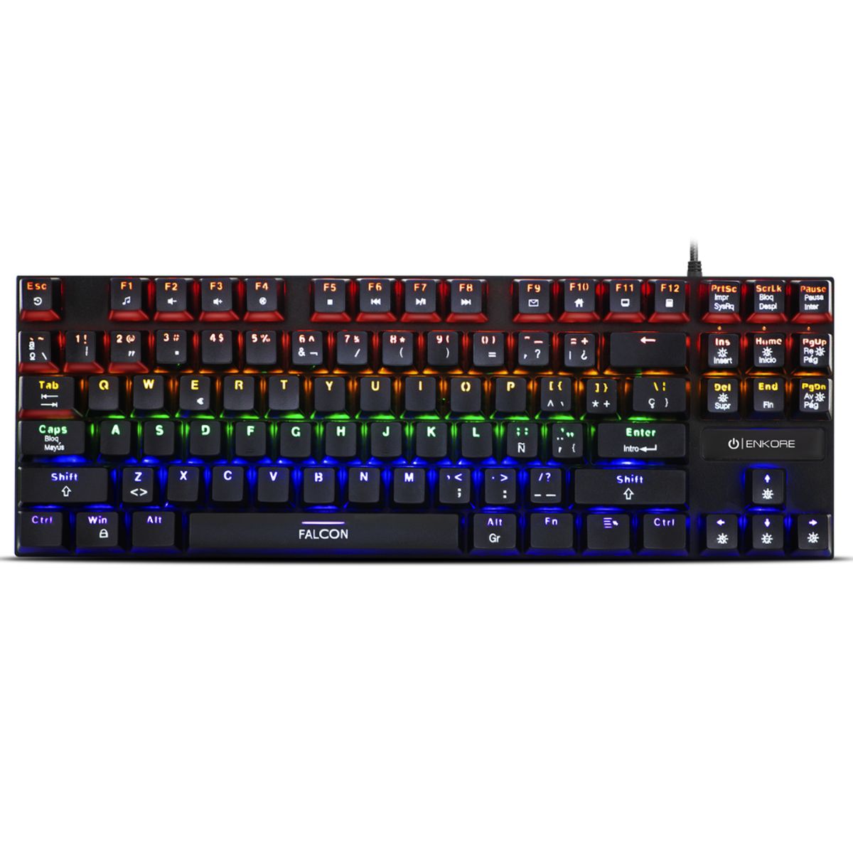 ENKORE - Teclado Gamer Mecánico Falcon 87 ENK 1005 USB Negro