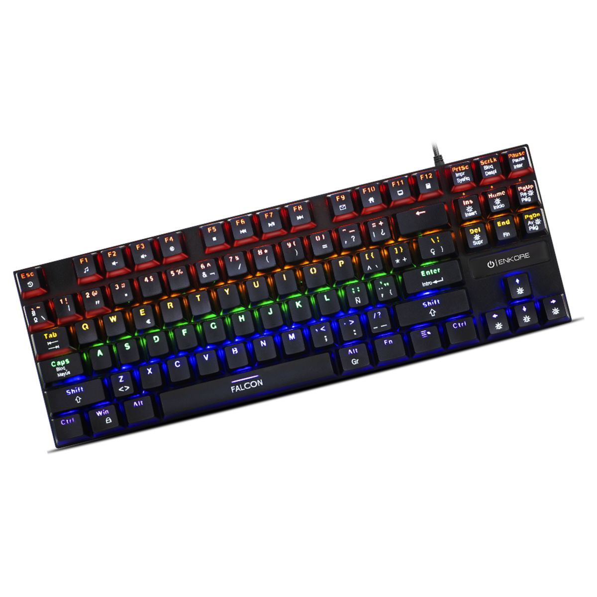 ENKORE - Teclado Gamer Mecánico Falcon 87 ENK 1005 USB Negro