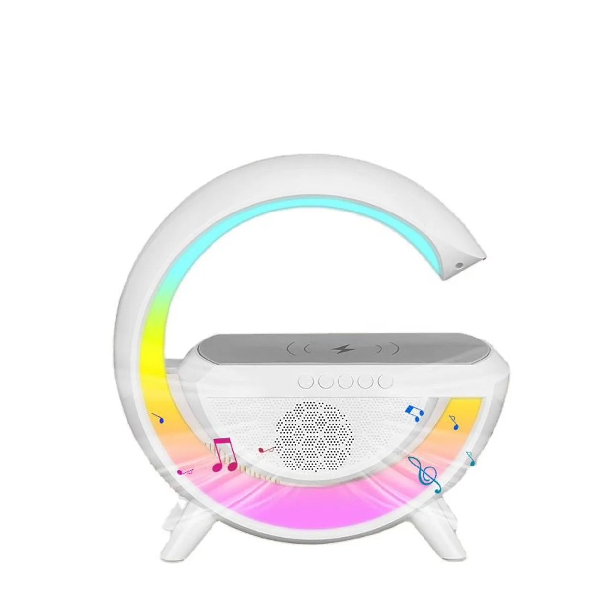 SEISA - CARGADOR 3 EN 1 DE CARGA INALAMBRICA CON BLUETOOTH Y ALTAVOZ RGB