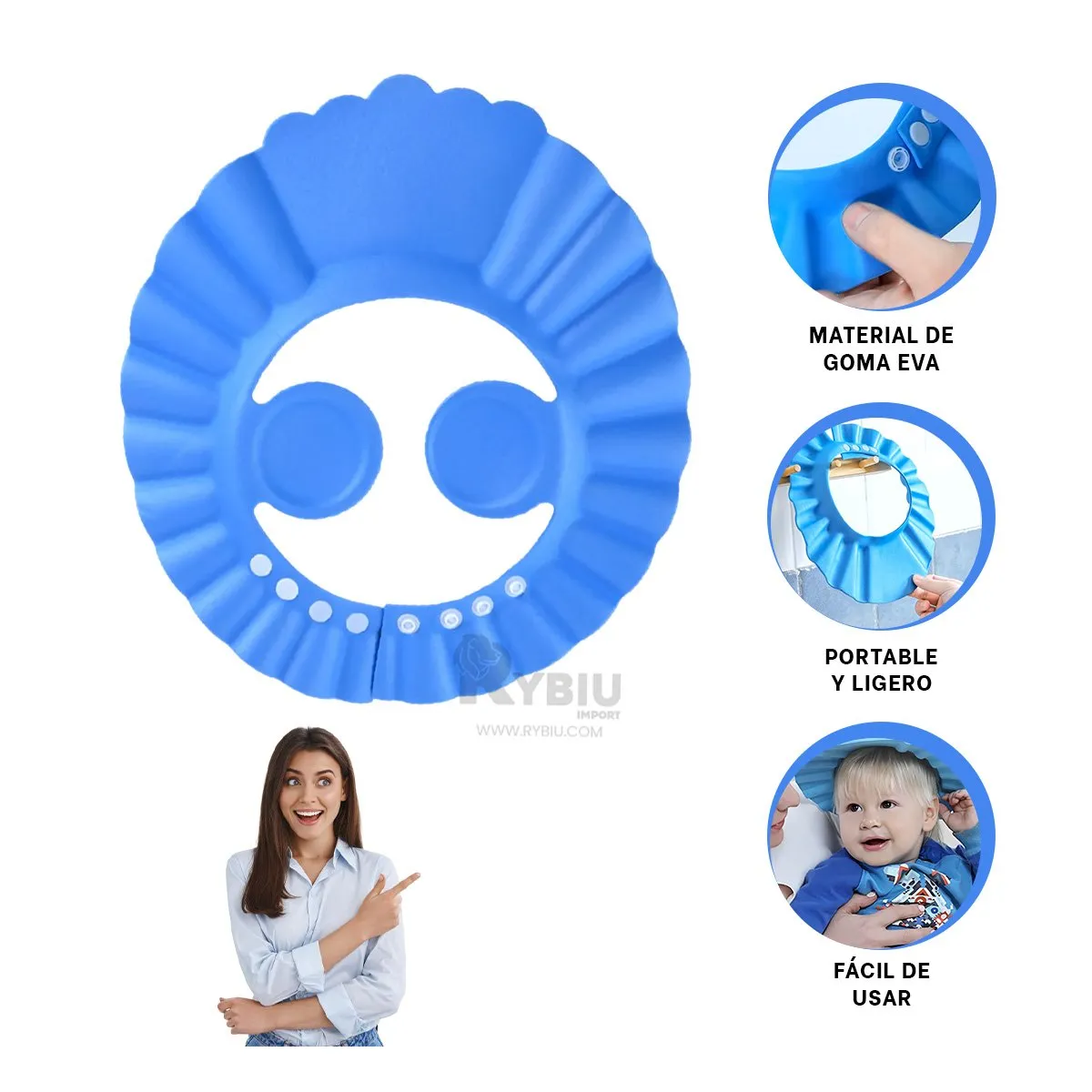 RYBIU IMPORT - Sombrero Acuatico para Niños Pequeños Azul Y+Regalo Agendita