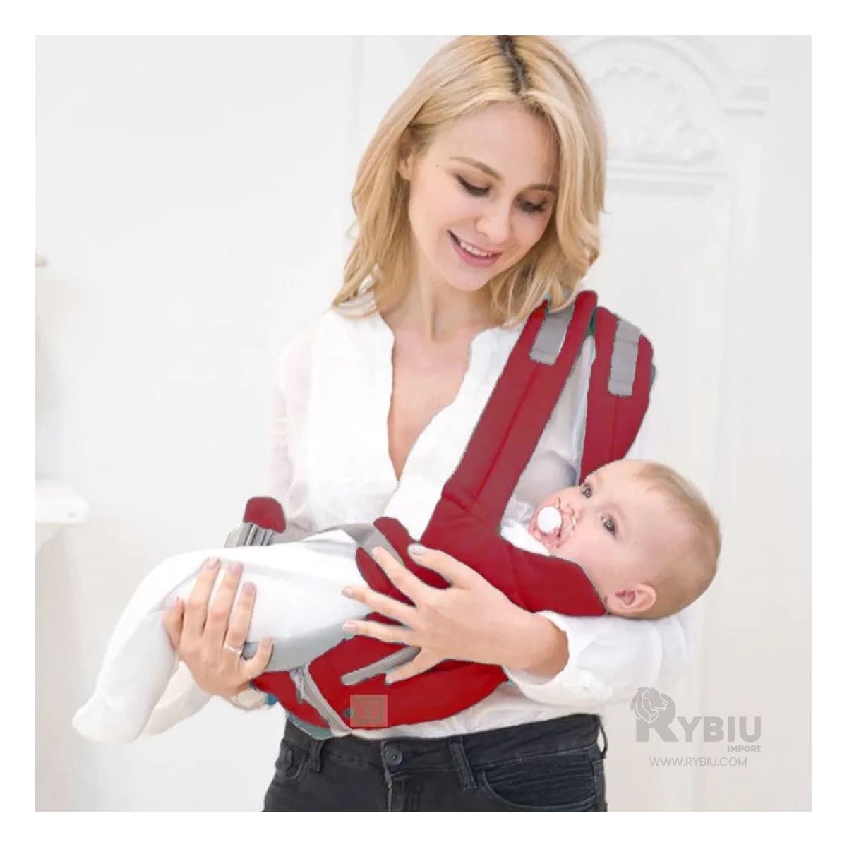 GENERICO - Canguro para Bebe 3 en 1 Estilo Ballenita de Color Guinda