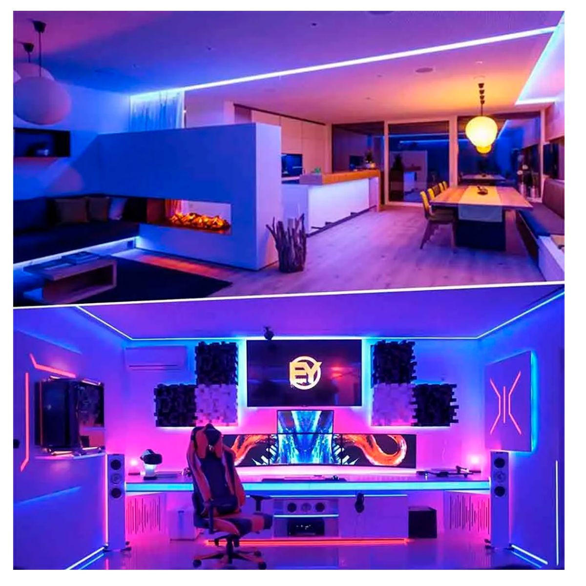 SEISA - Cinta luz led RGB 5050 5 M Tira Multiculor Decoración TV Dormitorio