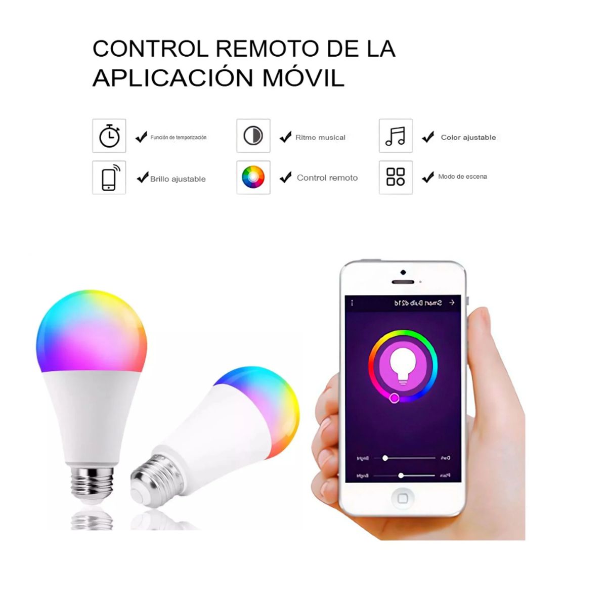 GENERICO - Foco RGB Smart Inteligente WiFi  Alexa y Google 9W