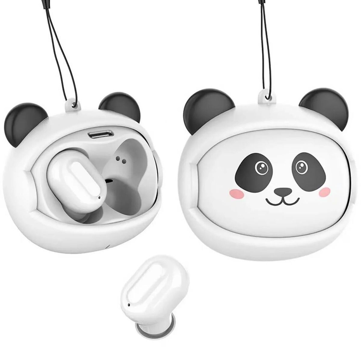 EWTTO - Audífonos Bluetooth Ewtto Diseño Panda y Rostro Intercambiable
