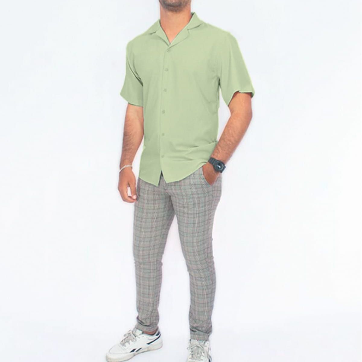 DM DEXMEN - Camisa Dexmen Seda Star Verde Olivo