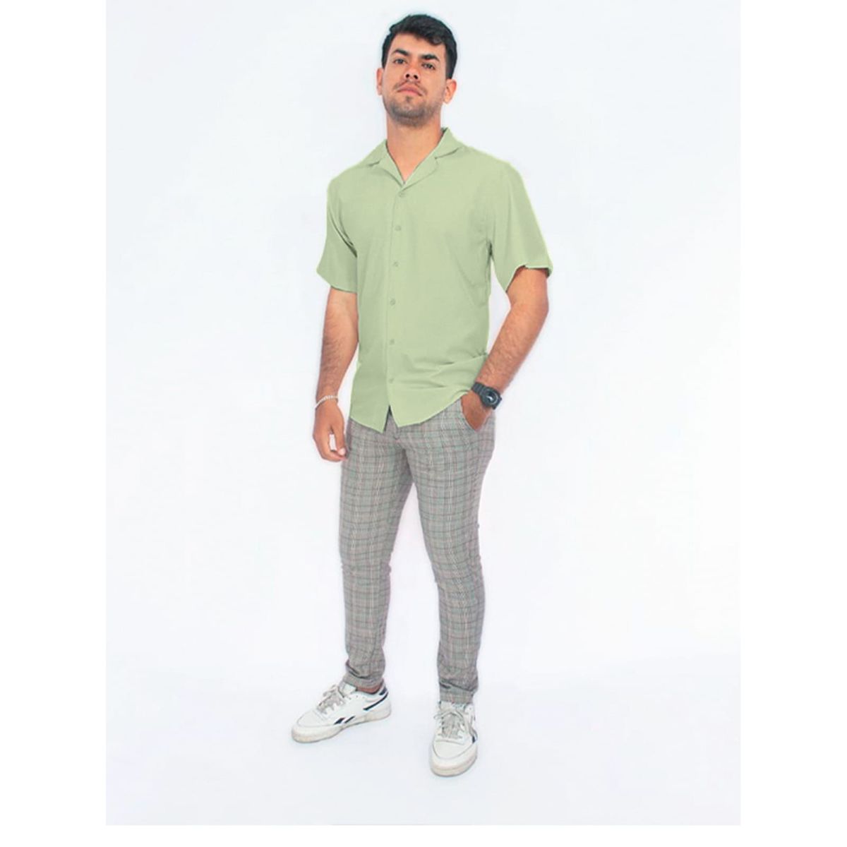 DM DEXMEN - Camisa Dexmen Seda Star Verde Olivo