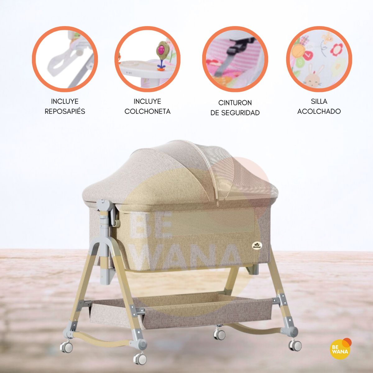 CUZKA - Cuna Colecho para Bebé «NEST» Beige