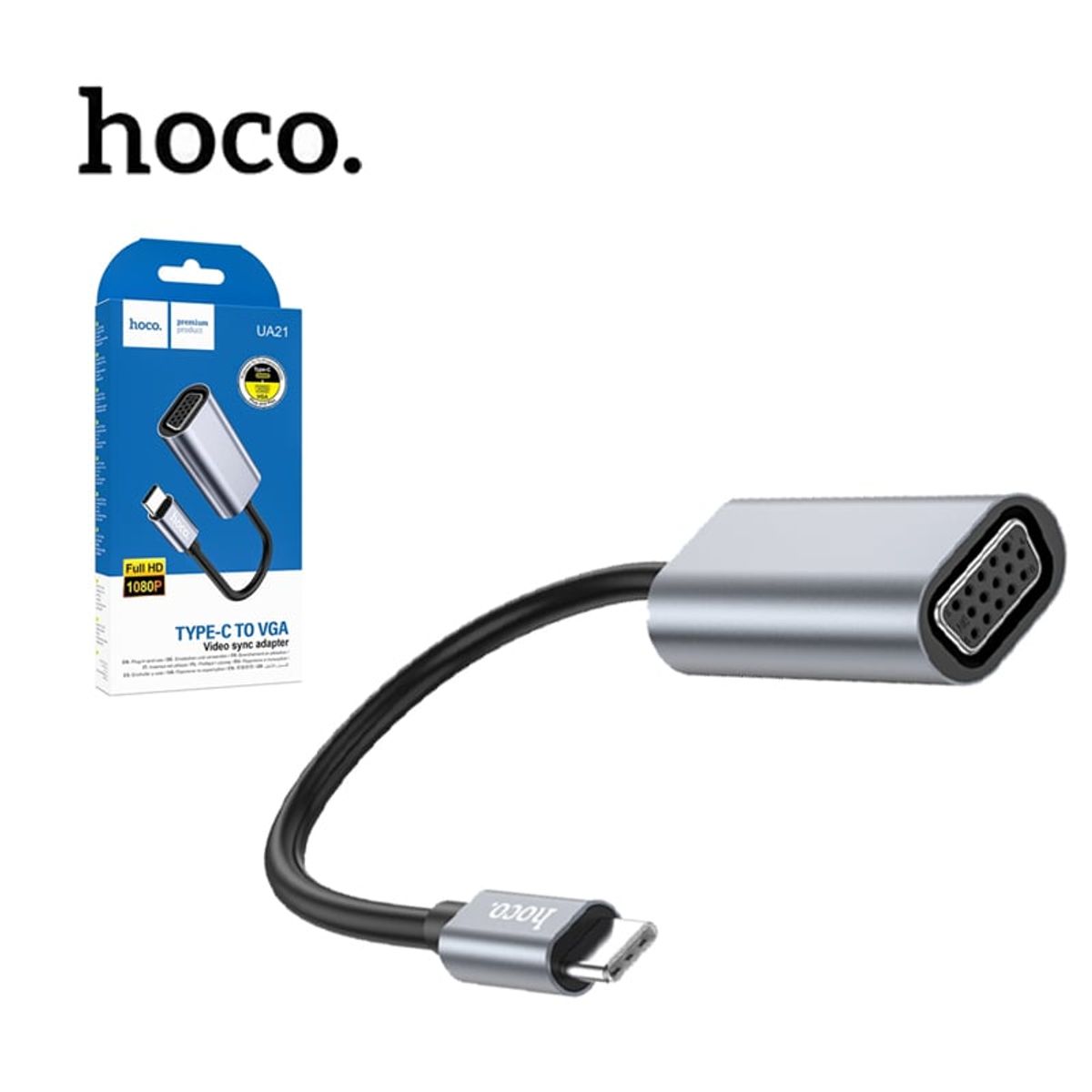 HOCO - Convertidor hoco UA21 Origin 1920x1080P USB-C  Type-C a VGA