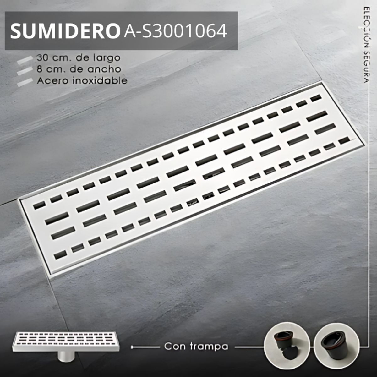 XM - SUMIDERO DE ACERO RECTANGULAR  A-S3001064