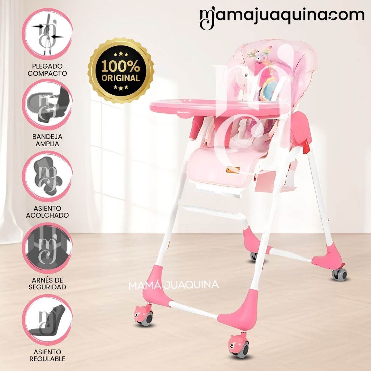 BABY - Silla de Comer «TEYLAR» Pink