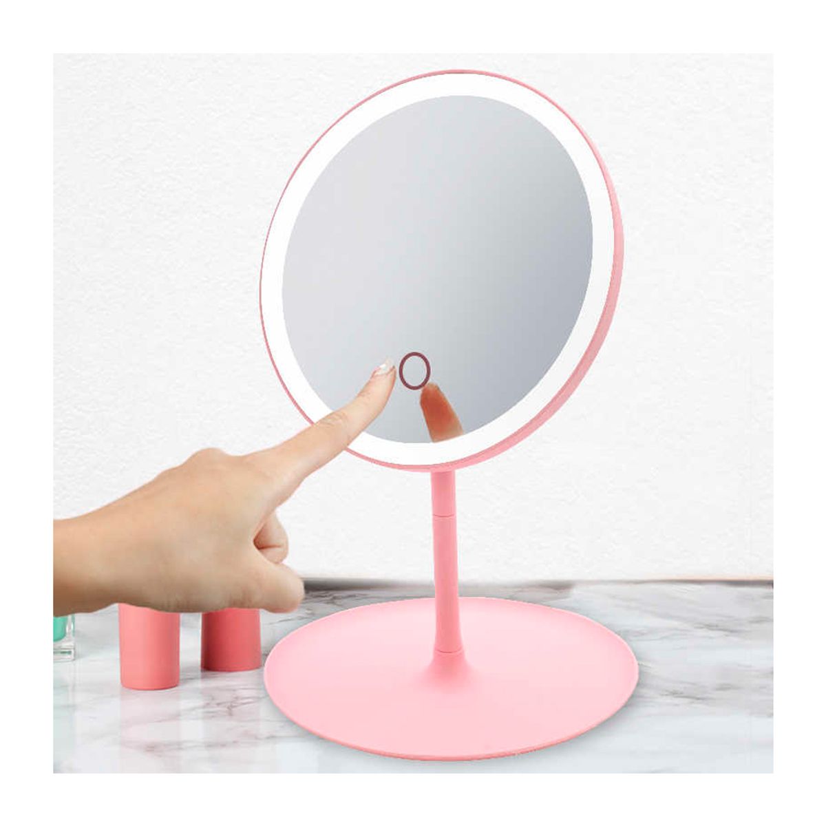 SEISA - Espejo para Maquillaje con Luz LED Redondo con Encendido táctil