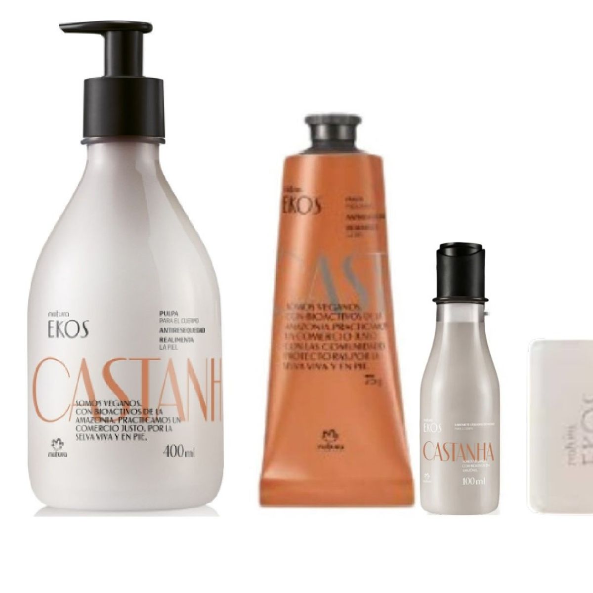 NATURA - Kit Ekos castaña crema corporal de manos jabon y jab liq