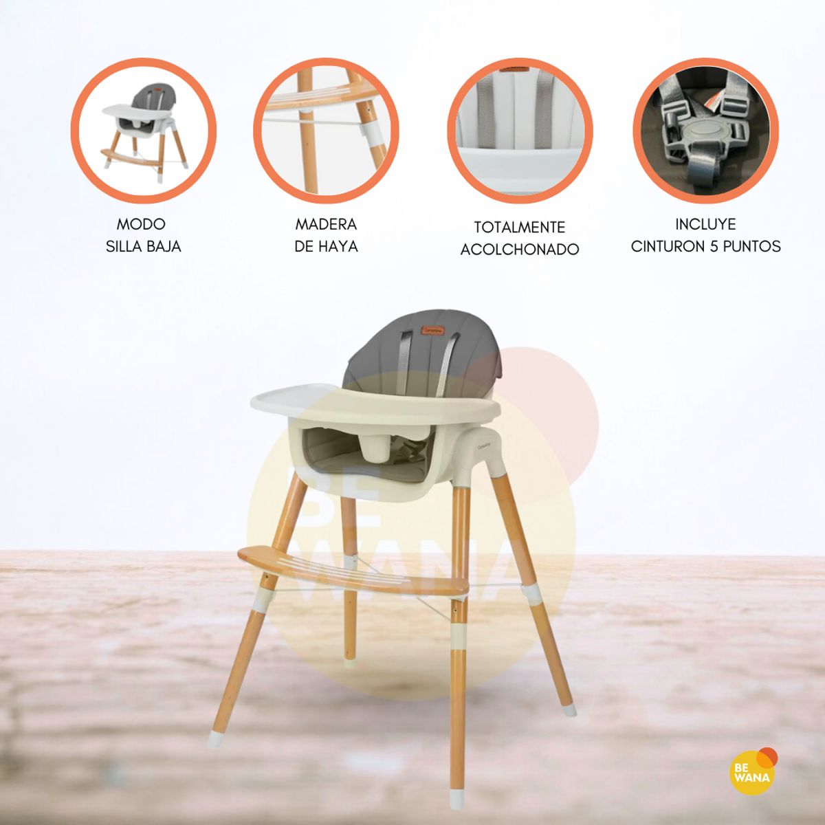 CARESTINO - Silla de Comer Moderna «ESTOCOLMO» Dark Gray