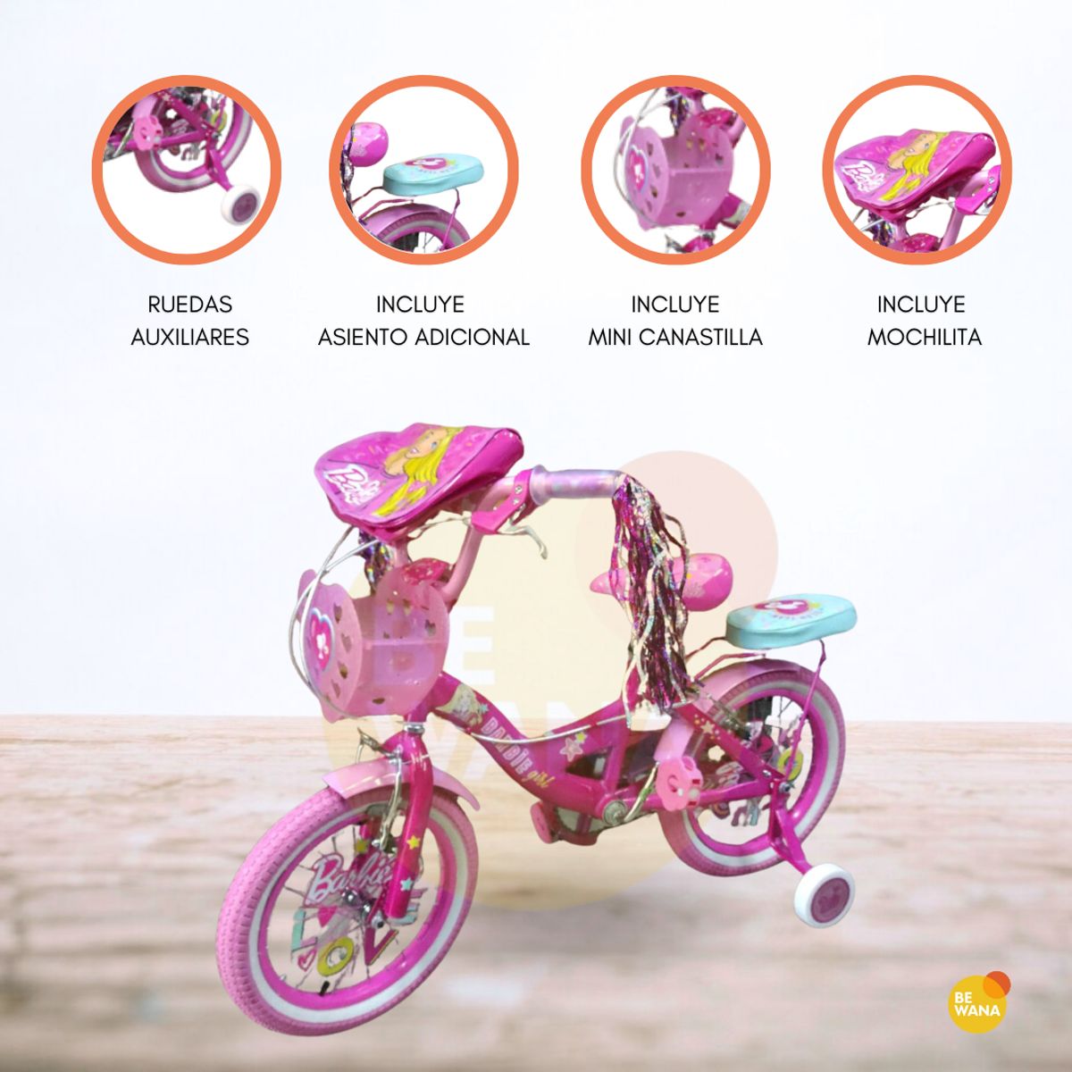 CUZKA - Bicicleta Aro 20 para Niñas «BARBIE»