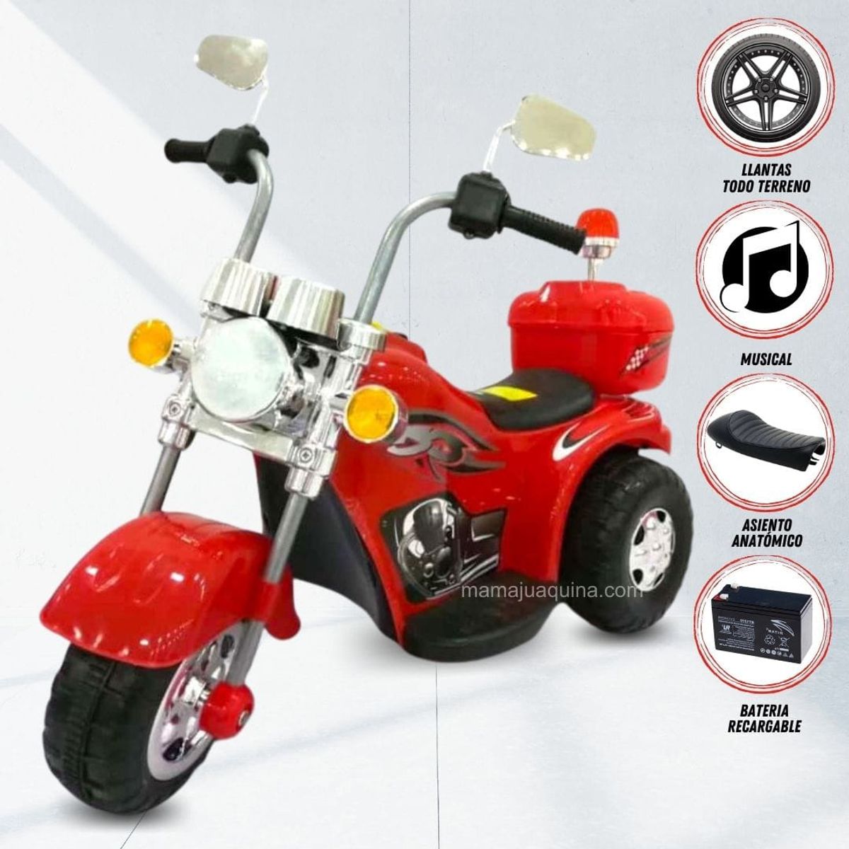 GENERICO - TRIMOTO RECARGABLE MODELO POLICÍA NEGRA PARA NIÑO