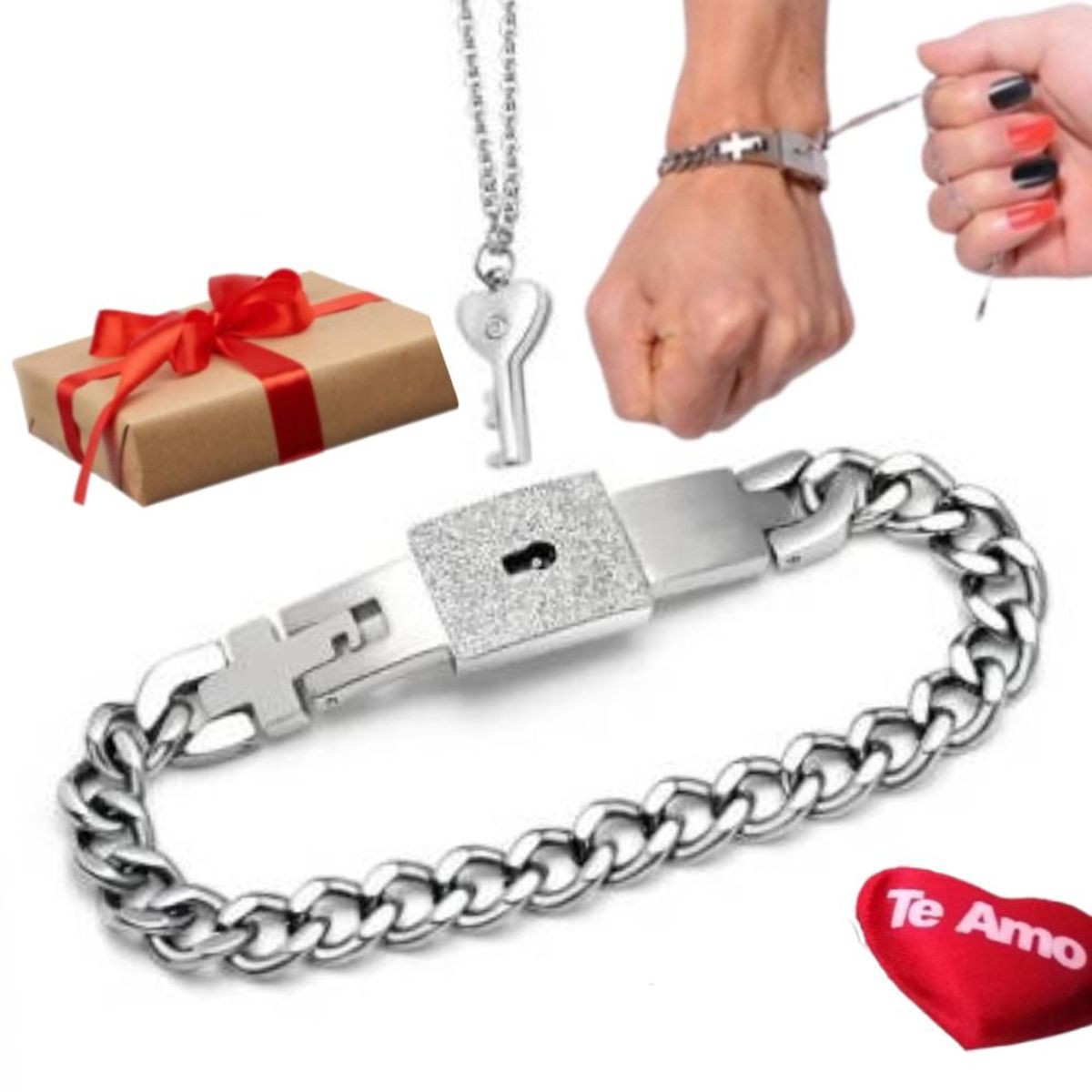 NO LOGO - Pulsera Y Collar Llave Regalo Novio Pareja San Valentin