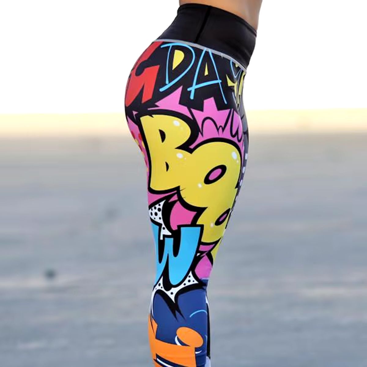 GENERICO - Leggins de entrenamiento con estampado Digital cintura alta Push Up