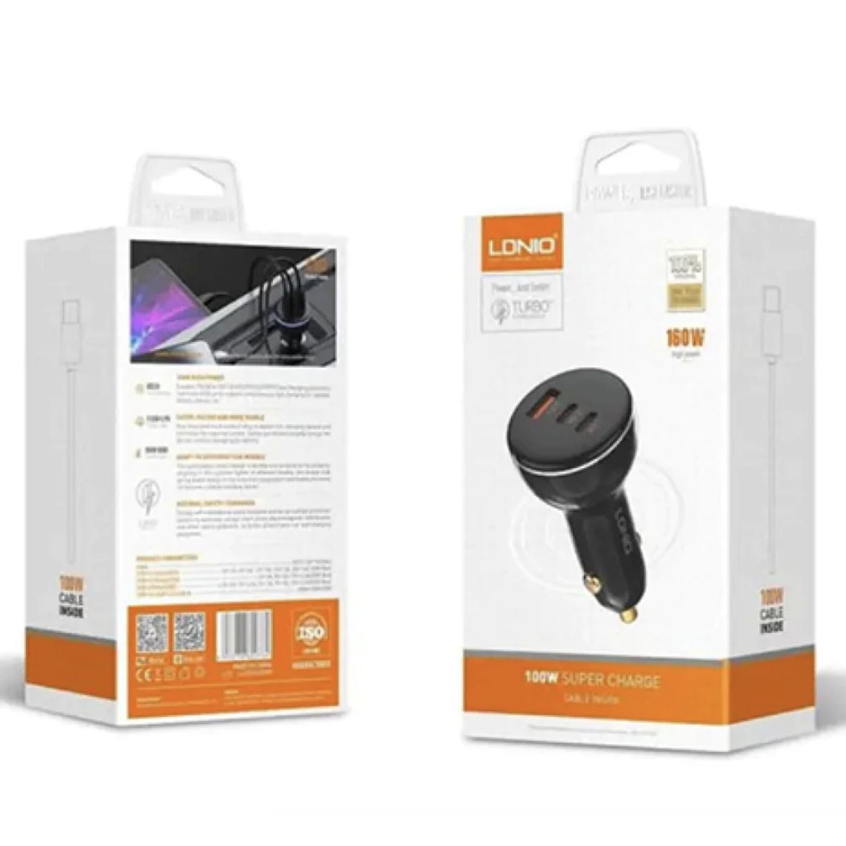 LDNIO - LDNIO C102 CARGADOR DE COCHE USB C NEGRO 100w