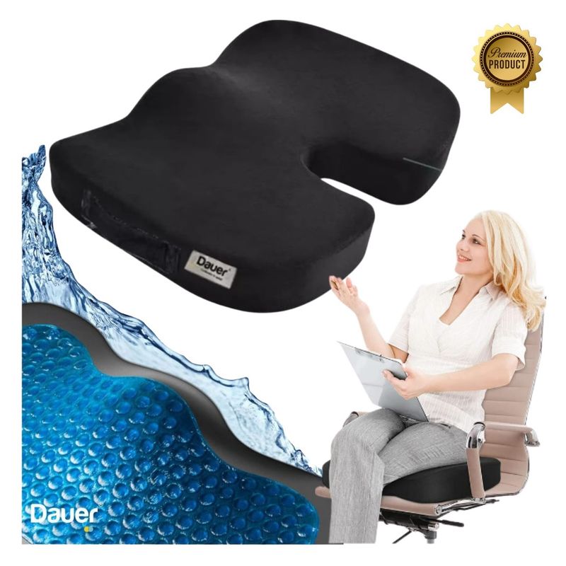 DAUER - Cojín Asiento Viscoelástico de Bambú y Gel Ortopédico para Sillas