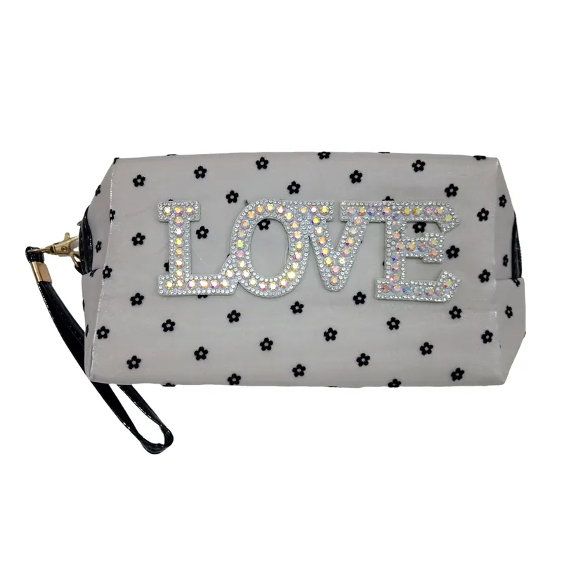 GENERICO - Neceser Bolso Porta cosméticos Love - Gris