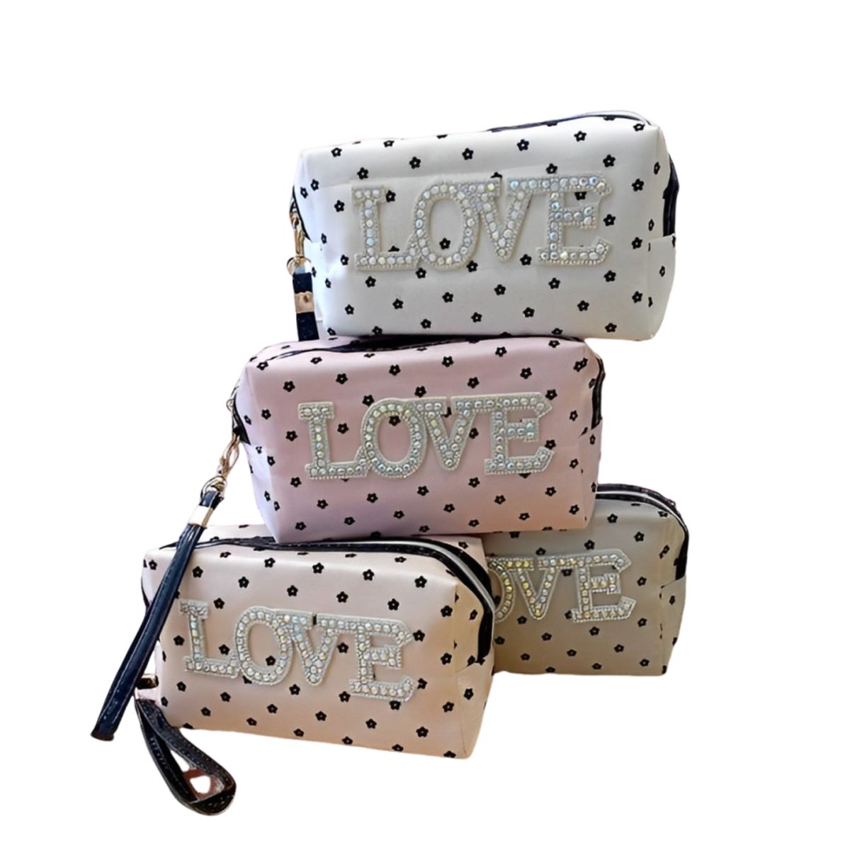 GENERICO - Neceser Bolso Porta cosméticos Love - Beige