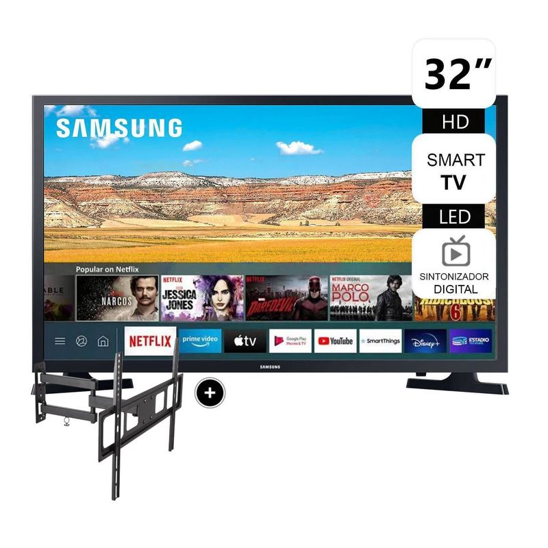 SAMSUNG - Televisor Samsung Smart TV 32 HD UN32T4202AGXPE + Rack Giratorio