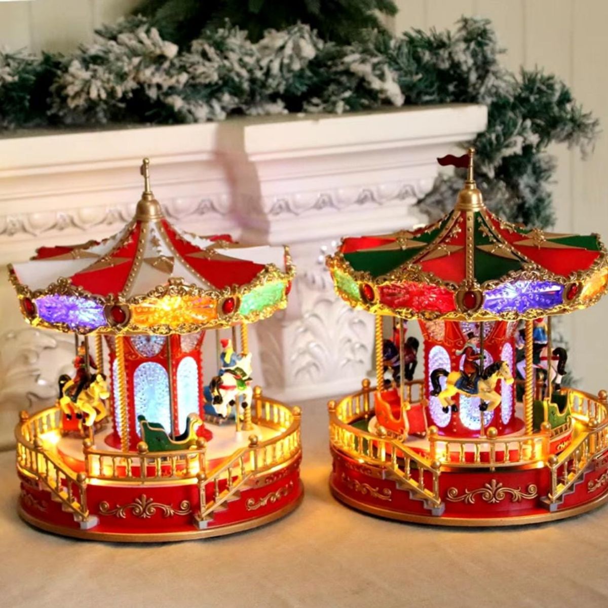 GENERICO - CARRUSEL MUSICAL GRANDE LUMINOSO A PILAS Y CONECTOR USB