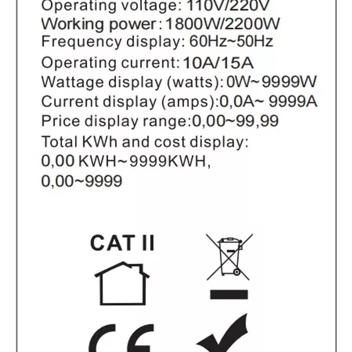 JPSYSTEMS - Medidor potencia vatimetro digital Kwh mide consumo luz socket europa