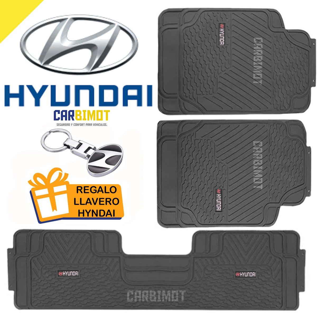 GENERICO - PISO PROTECTOR ALFOMBRA TAPIZ PARA VEHICULOS HYUNDAI