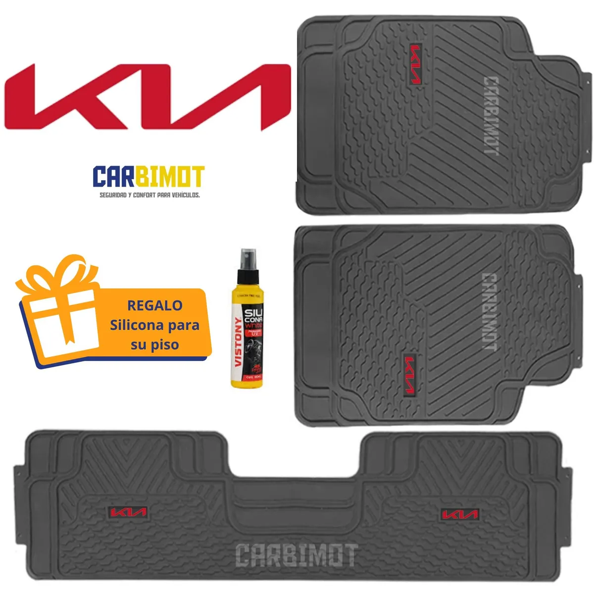 GENERICO - PISO PROTECTOR ALFOMBRA TAPIZ PARA VEHICULOS KIA