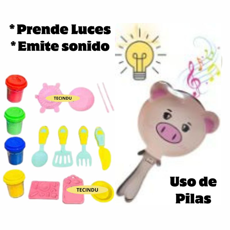 GENERICO - SET DE COCINA DIDACTICO CON MOLDES Y LUCES OSITO