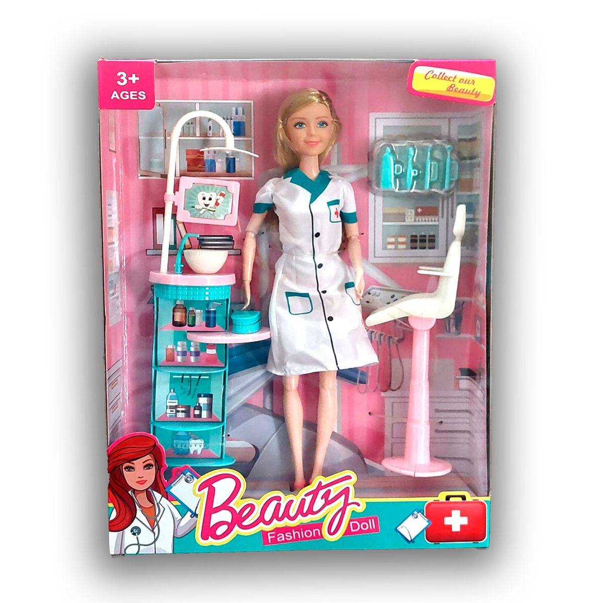 OEM - Muñeca Articulable Profesiones Dentista con Accesorios