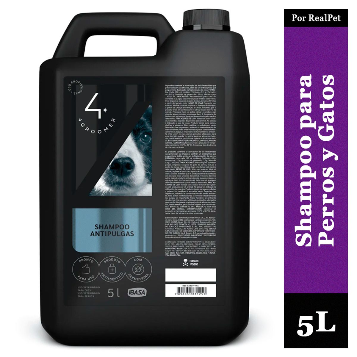 MARCA - Shampoo Antipulgas Ibasa Perros y Gatos 5L