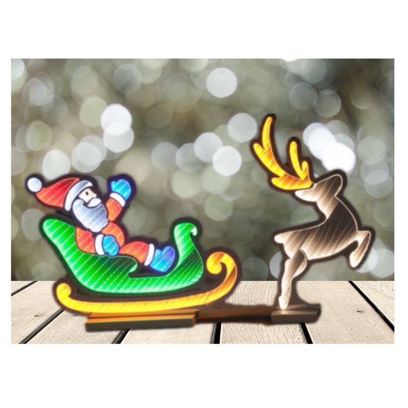 GENERICO - NAVIDAD - TRINEO PAPA NOEL LED INFINITO COLORIDO