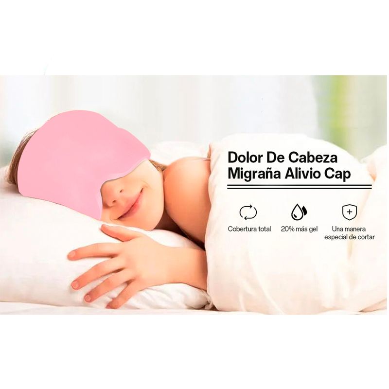 GENERICO - Gorro Relajante Gel Caliente o Frio Dolores de Cabeza o migrañas Rosa