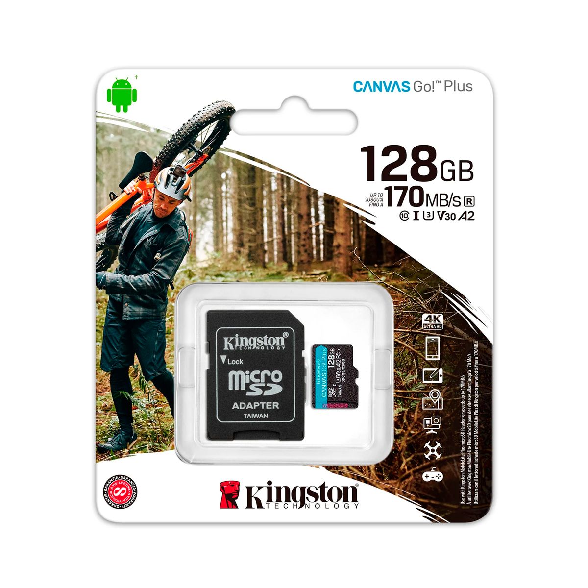 KINGSTON - MICROSDXC KINGSTON CANVAS GO PLUS SDCG3 128GB NEGRO PN SDCG3128GB