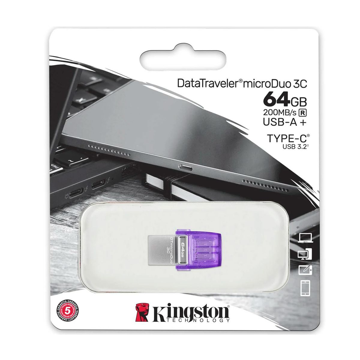 KINGSTON - UNIDAD FLASH KINGSTON 3C DTDUO3CG3 64GB VIOLETA PN DTDUO3CG364GB