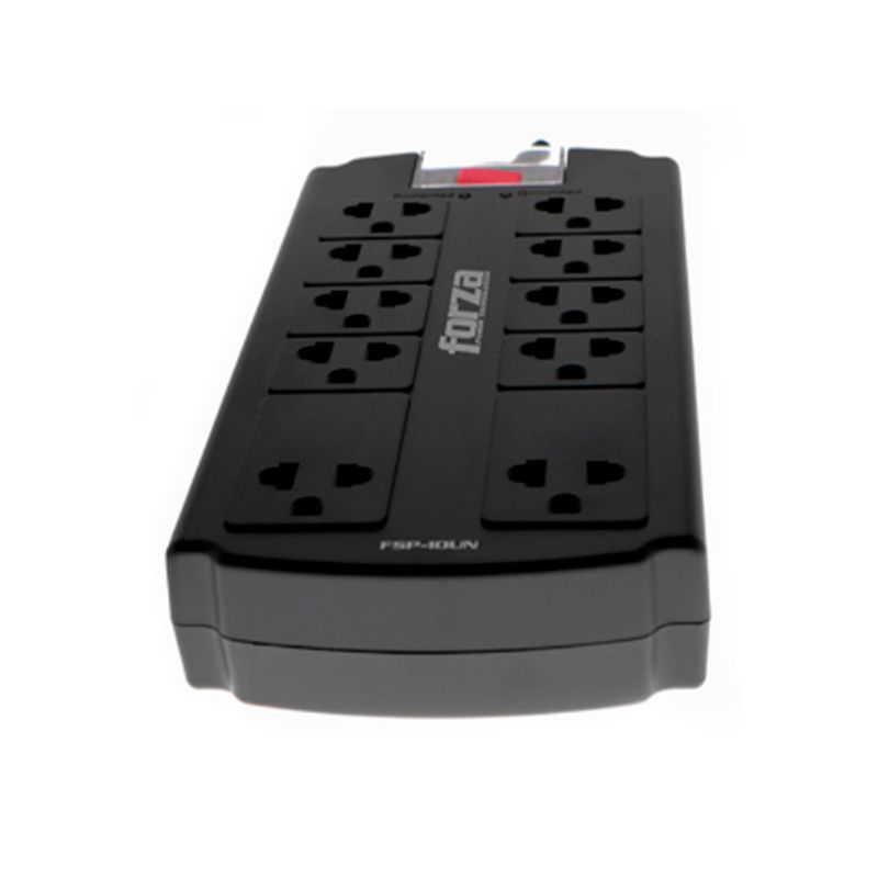FORZA - SUPRESOR DE PICOS 10 TOMAS FORZA NEMA4 220V NEGRO PN FZ-FSP-10UN