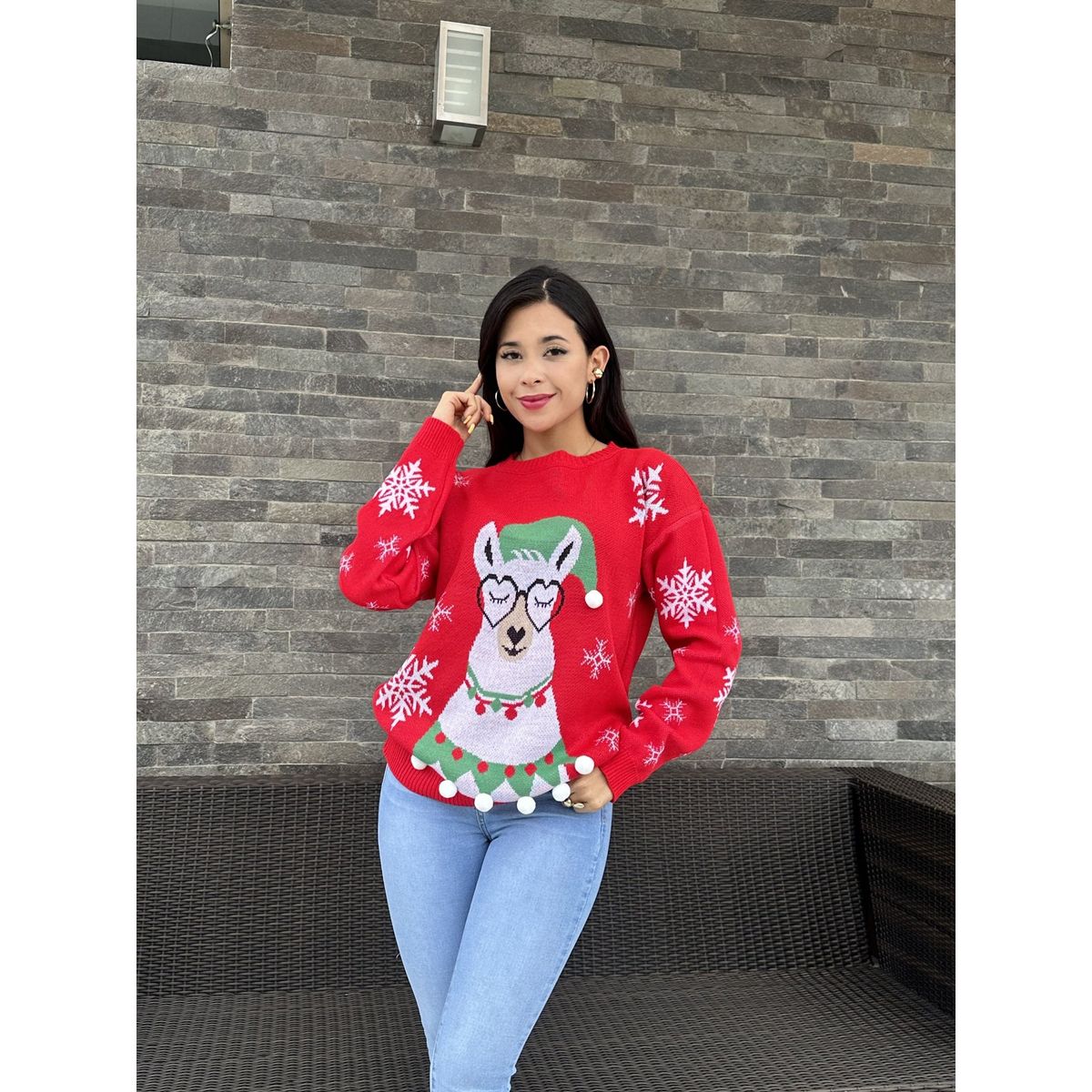 GENERICO - Chompa Mujer Navidad - Nathalie Love It - Rojo