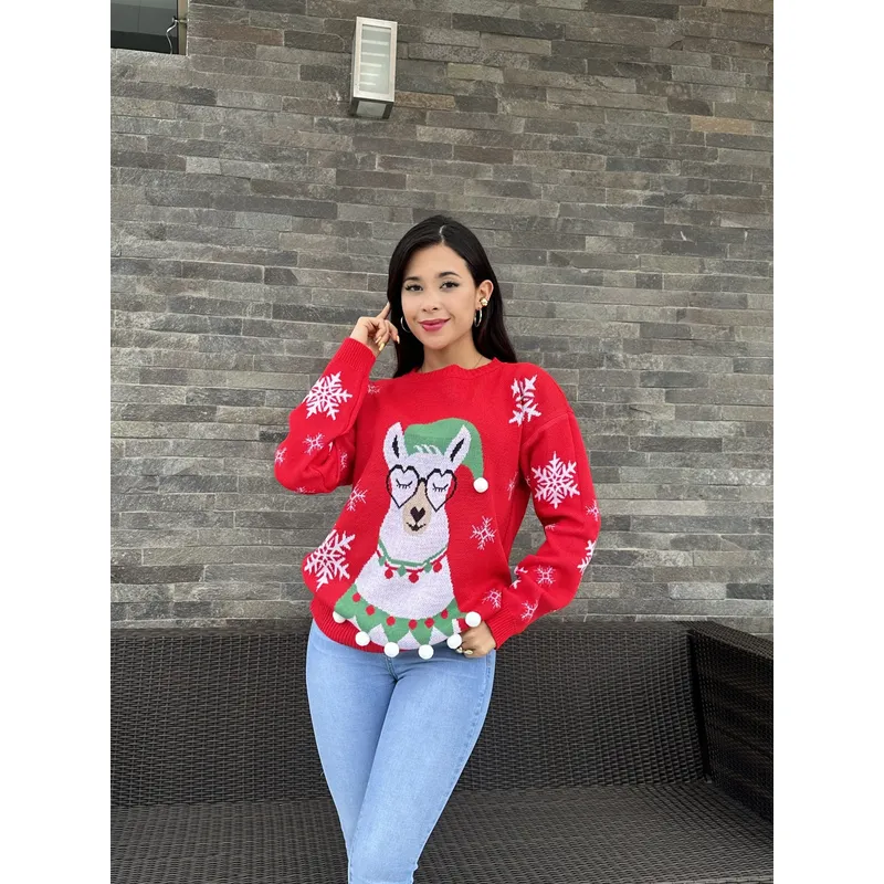 GENERICO - Chompa Mujer Navidad - Nathalie Love It - Rojo